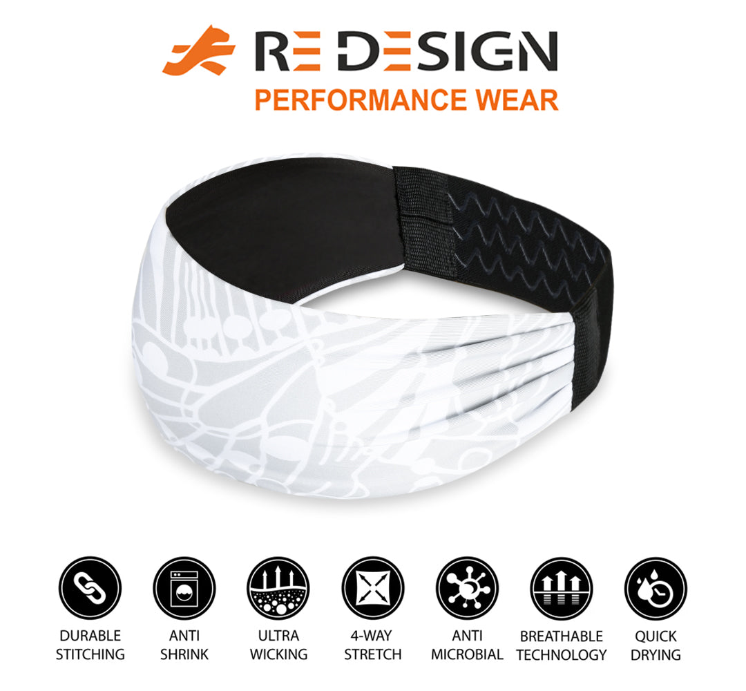 Sports Headband For Men and Women (Grey Aquatic)