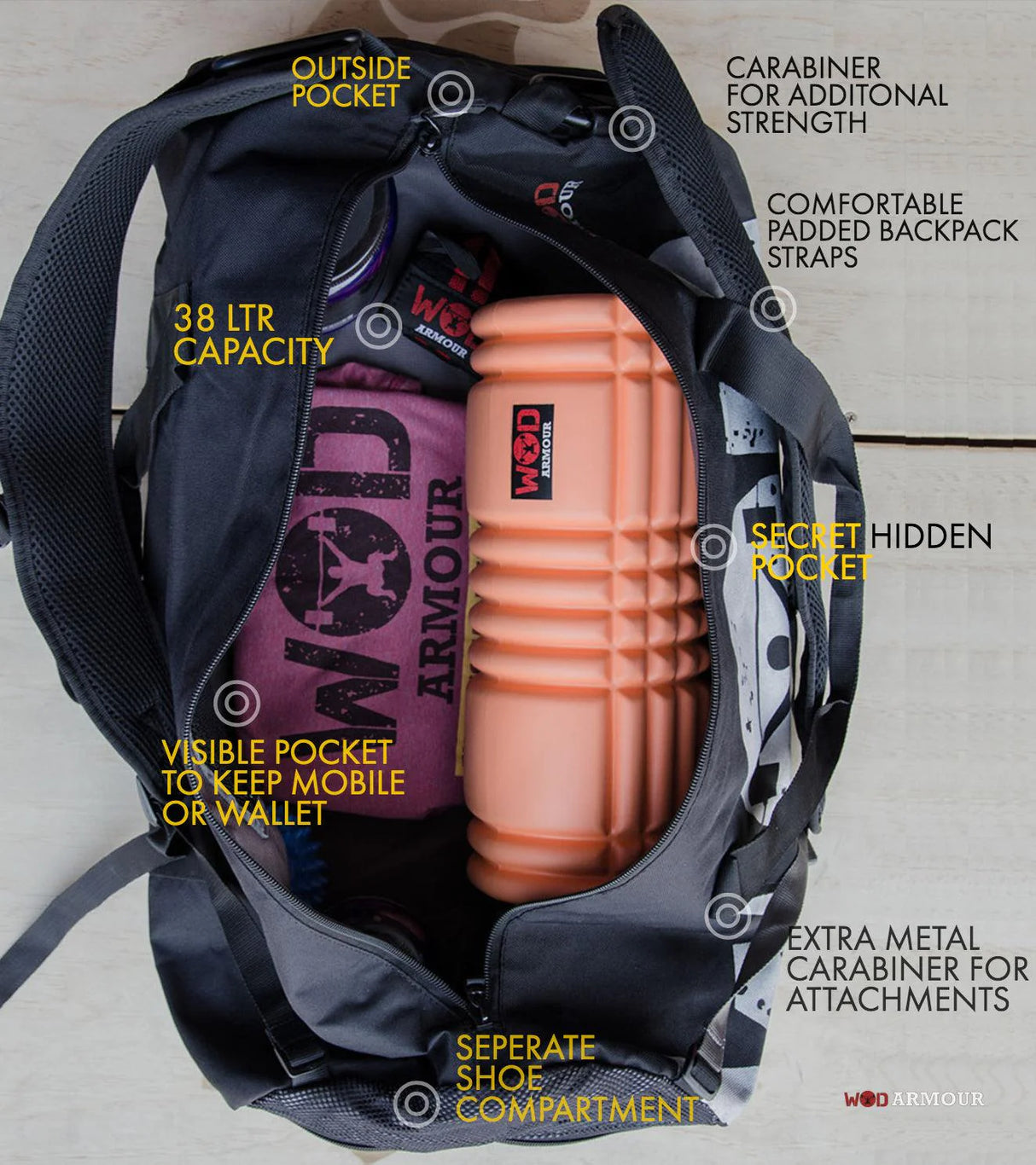 WOD ARMOUR | Armour健身旅行包带登山扣 | KIBI SPORTS