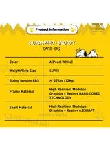 Victor X Peanuts Snoopy Auraspeed SN Unstrung [White] ARS-SN A Unstrung Professional Badminton Racket