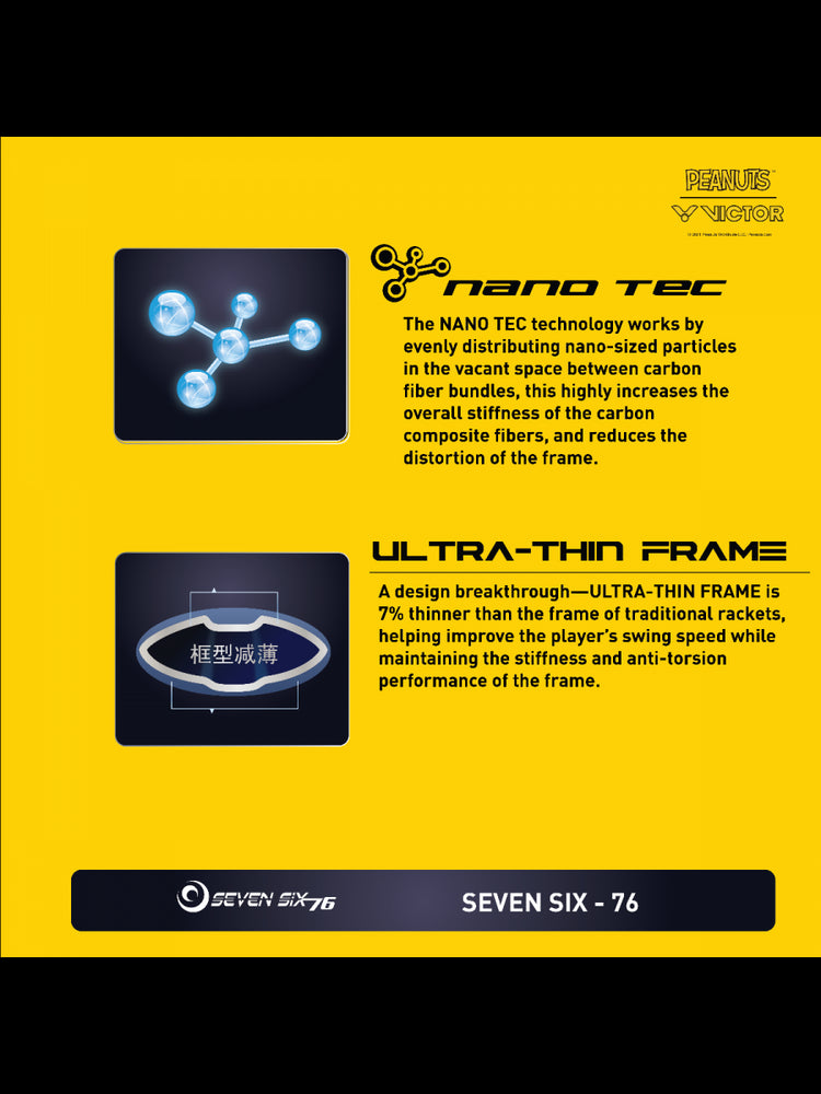 Victor X Peanuts Snoopy Auraspeed SN Unstrung [White] ARS-SN A Unstrung Professional Badminton Racket