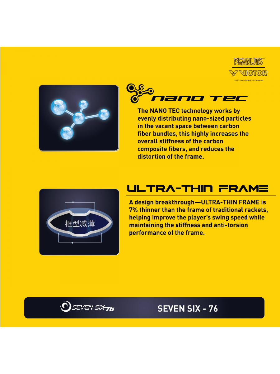 Victor X Peanuts Snoopy Auraspeed SN Unstrung [White] ARS-SN A Unstrung Professional Badminton Racket