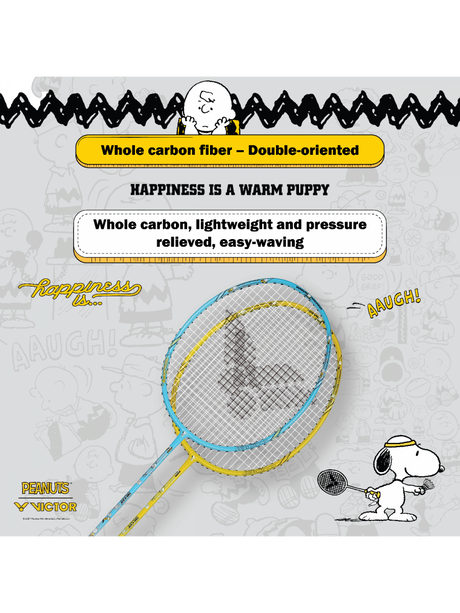Auraspeed SN Strung Badminton Racket Set of 2(Peanuts Edition)