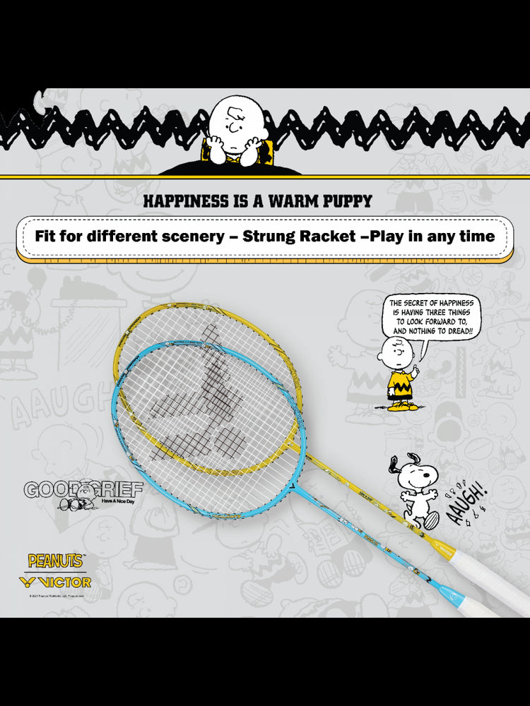 Auraspeed SN Strung Badminton Racket Set of 2(Peanuts Edition)