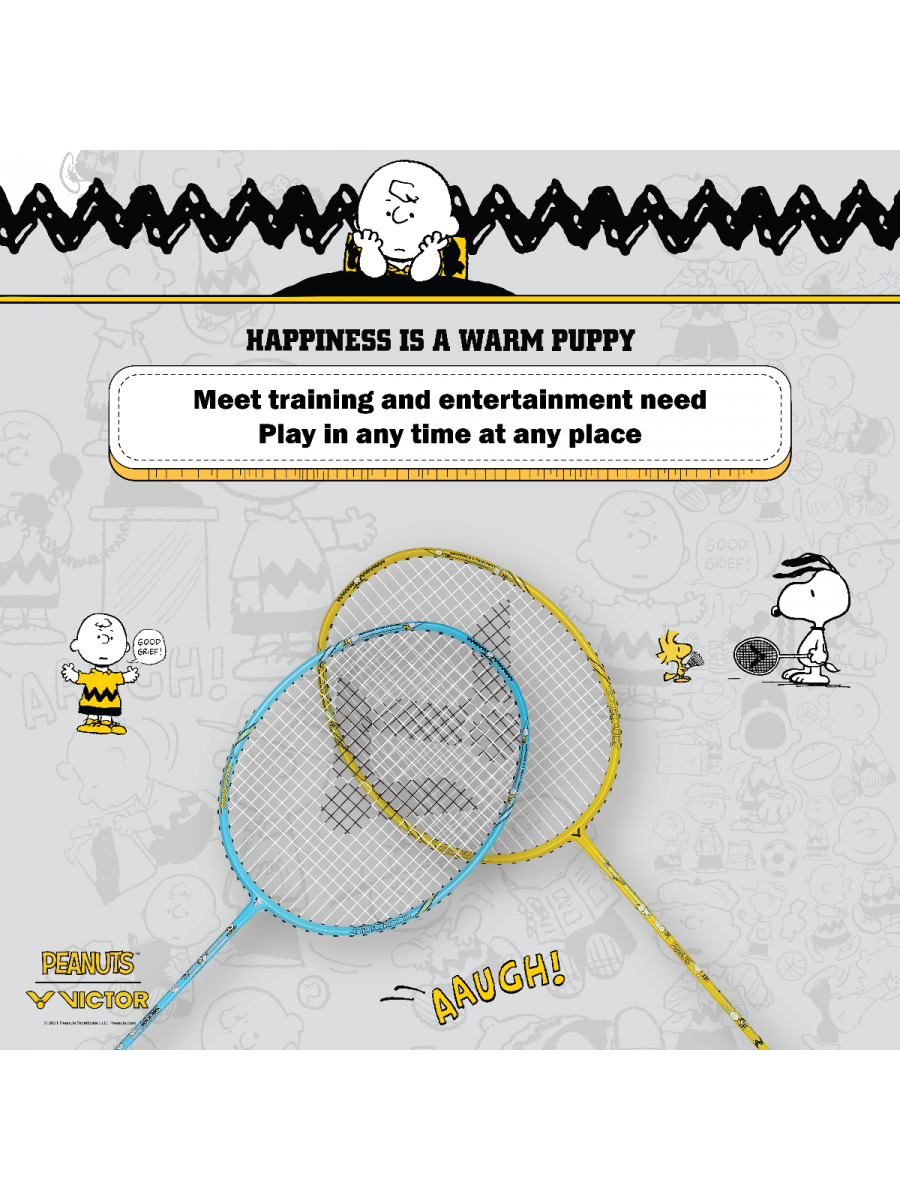 Auraspeed SN Strung Badminton Racket Set of 2(Peanuts Edition)