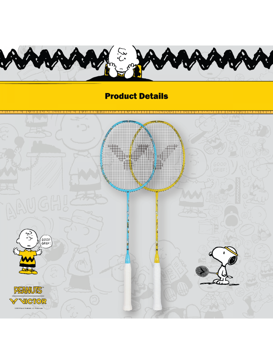 Auraspeed SN Strung Badminton Racket Set of 2(Peanuts Edition)