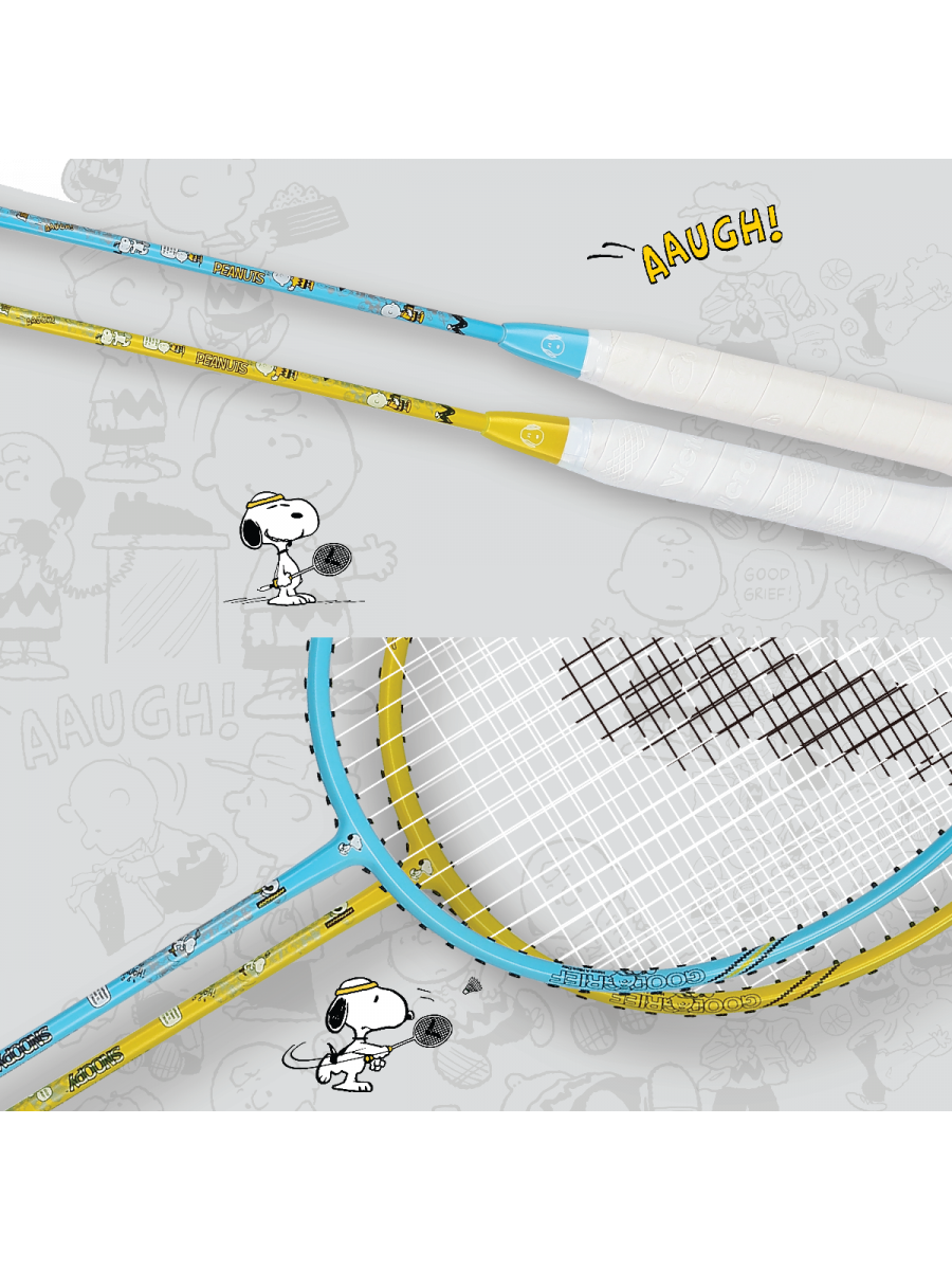 Auraspeed SN Strung Badminton Racket Set of 2(Peanuts Edition)