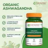 Organic Ashwagandha Tablets 120 Count | Stress Relief, Sleep & Vitality