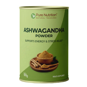 Organic Ashwagandha Powder 100g | Stress Relief, Sleep & Vitality - Nutrition by Pure Nutrition