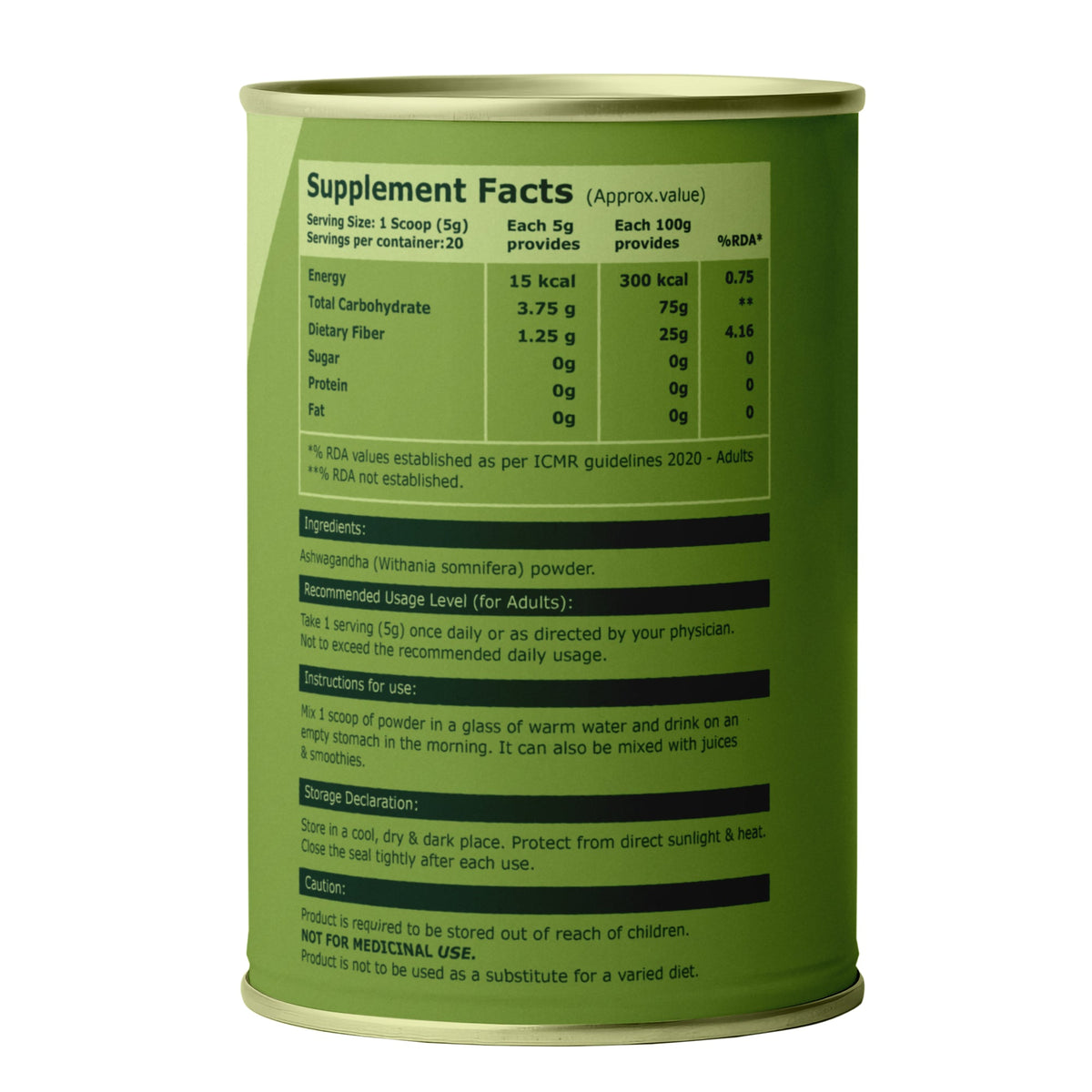Organic Ashwagandha Powder 100g | Stress Relief, Sleep & Vitality