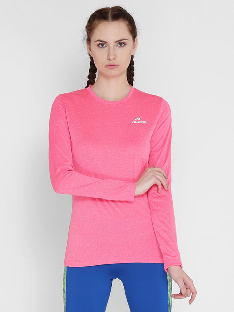Alcis Women Pink Round Neck T-Shirt | Alcis