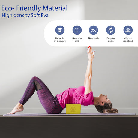 Vedam Yoga Block Set of 2 (Yellow) | Industrial