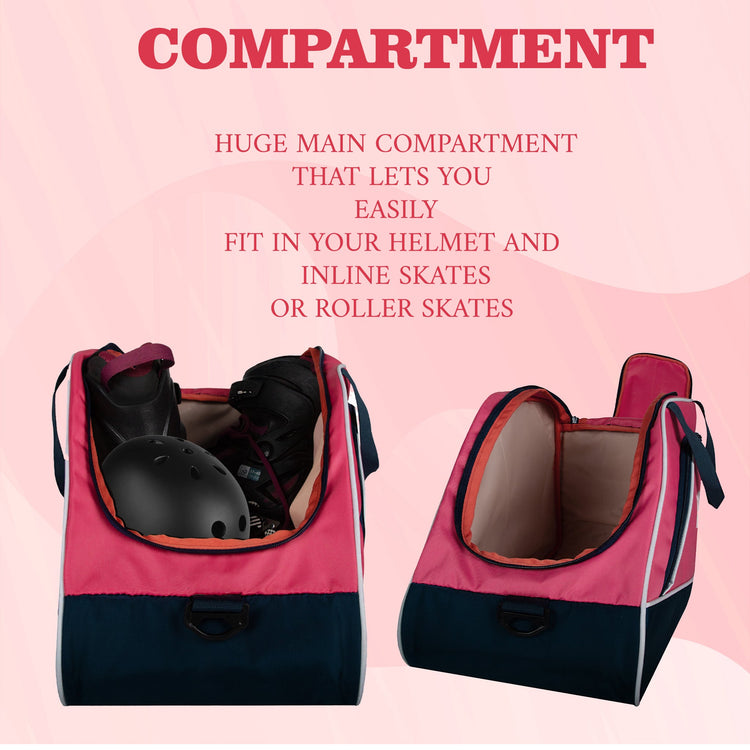 Flip Senior Pink 33L|Skating/Gym/Sports/Travel/Bag|Inline Roller Equipment Bag|Quad Ice Skates Kit|Kitbag|Easy Access Pocket|2 Bottle Holders|Compartment Fits in Helmet & Skates 11"