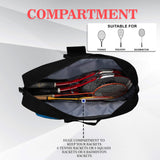 Drive Red Black | Unisex Lightwieght Tennis Badminton Squash Equipment Cover Kit Bag Shoe Pocket | Air Ventilated Pocket for Wet Clothes | 4T 6B Racket | Backpack & Duffel