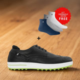 Viper Golf Men's Tour Pro MD Spikeless Golf Shoes - Black/White/Green (With Offer) - bg-swap