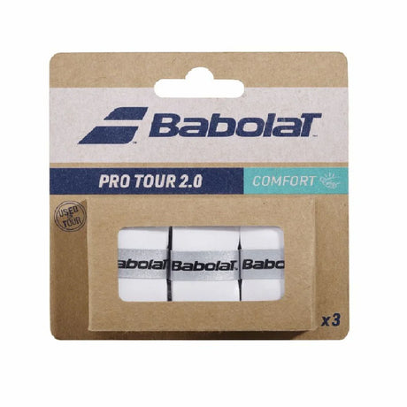 Babolat Pro Tour 2.0 Overgrip (3pcs, White) | Noah Sports