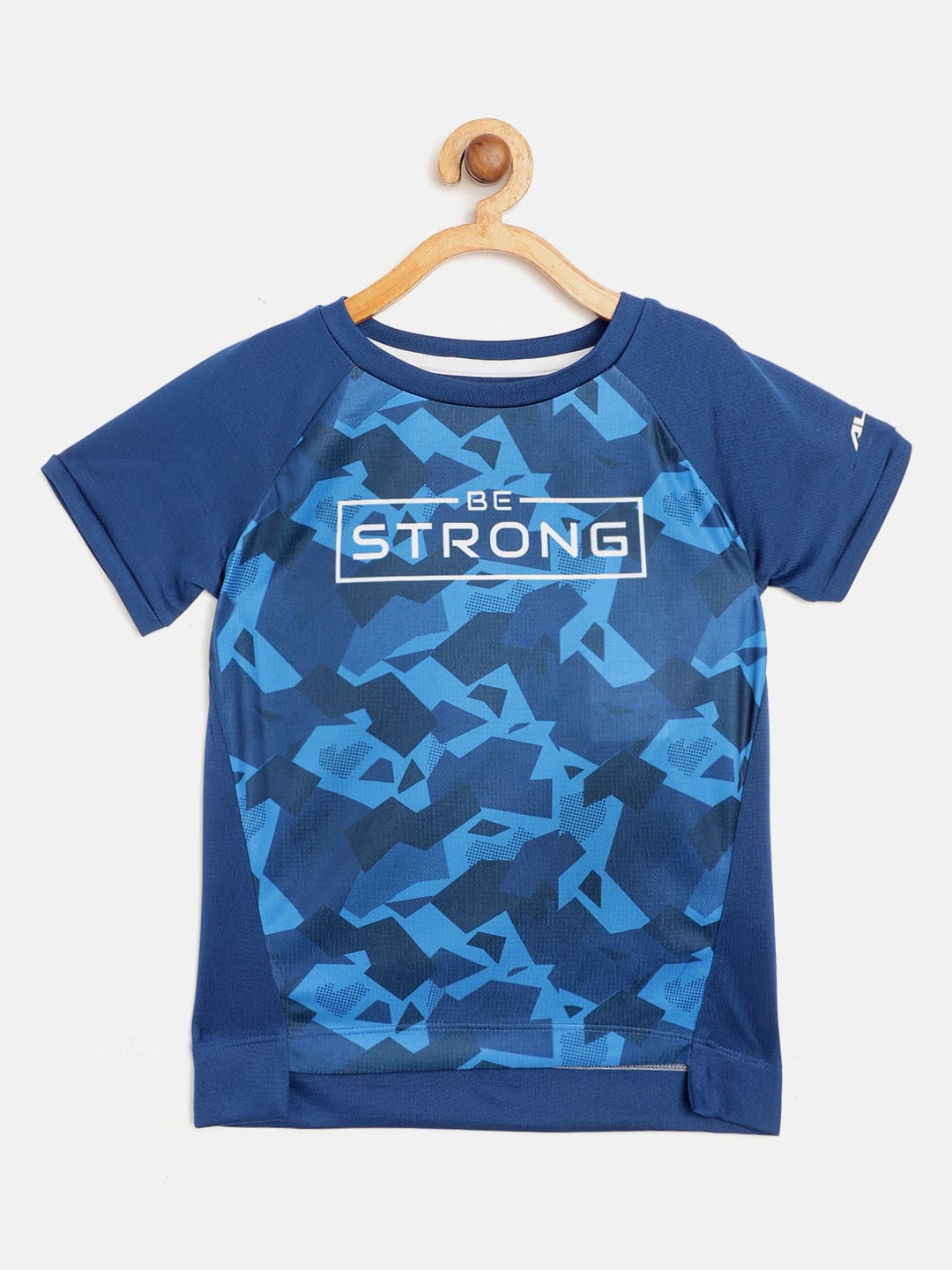 Alcis Boys Blue & White Abstract Print Round Neck T-shirt