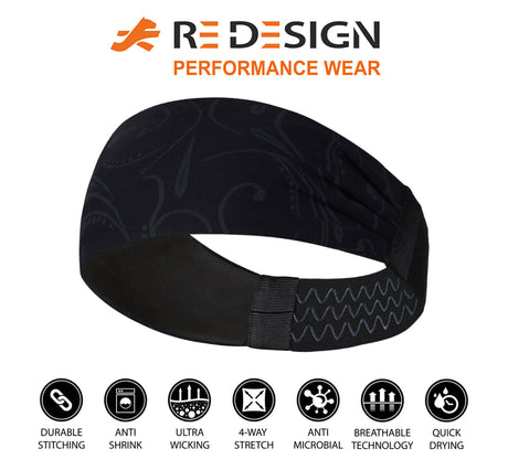 Sports Headband For Men and Women (Black Pattern)
