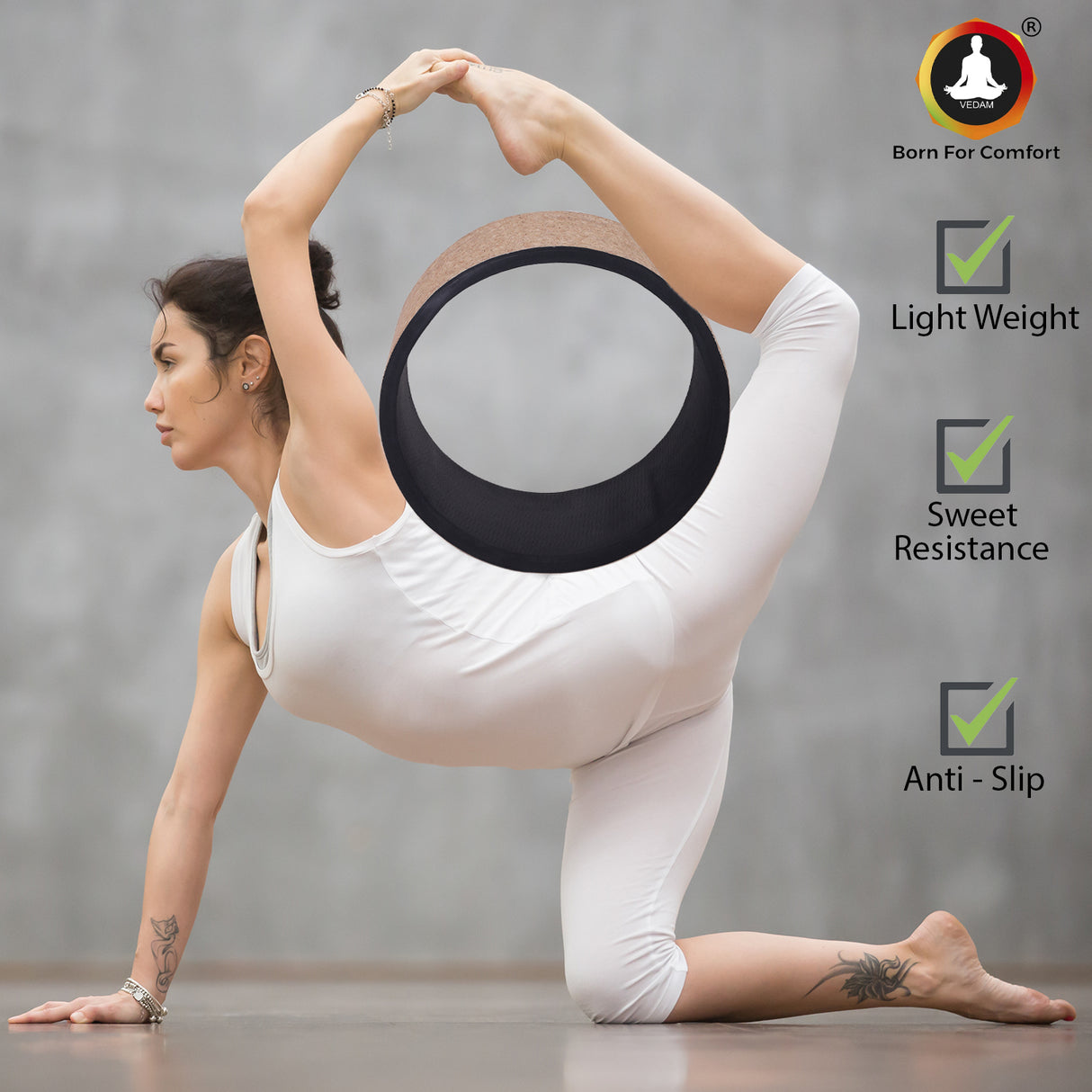 Vedam Yoga Wheel 13 x 6.5 in (cork)
