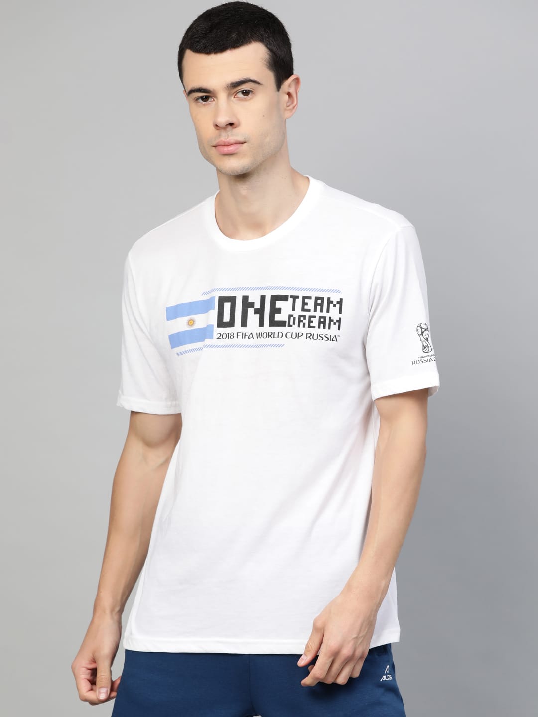 ALCIS Men Printed White Tee T-Shirt