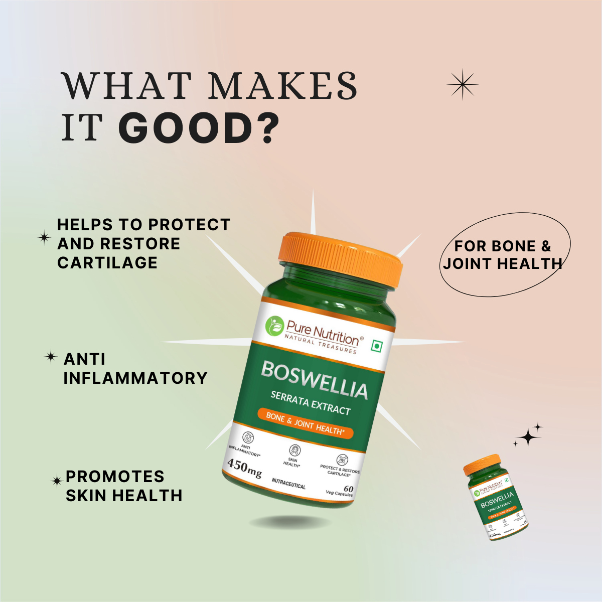 Boswellia Serrata Extract 450mg | Bone & Joint Health | 60 Veg Capsules