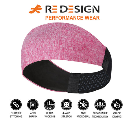 Sports Headband For Men and Women (Blush Pink Heather)
