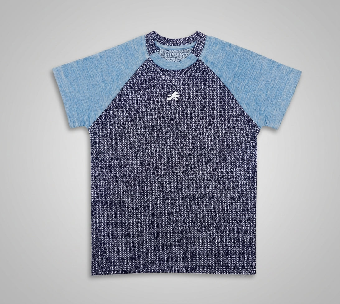 Redesign Boys Perfomance Tshirt (Heather Blue Raglan) | Kids | KIBI Sports - bg-swap
