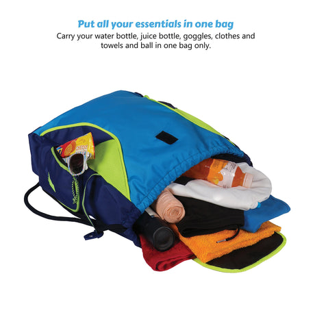 Goal Soccer Blue |Equipment Bag|Basketball Volleyball Throwball Drawstring Backpack |Shoes Mobile Bottle Holder Pocket|Sports Men Boys Bag |Dori Backpack|Gym Bag |Kitbag Kit Bag