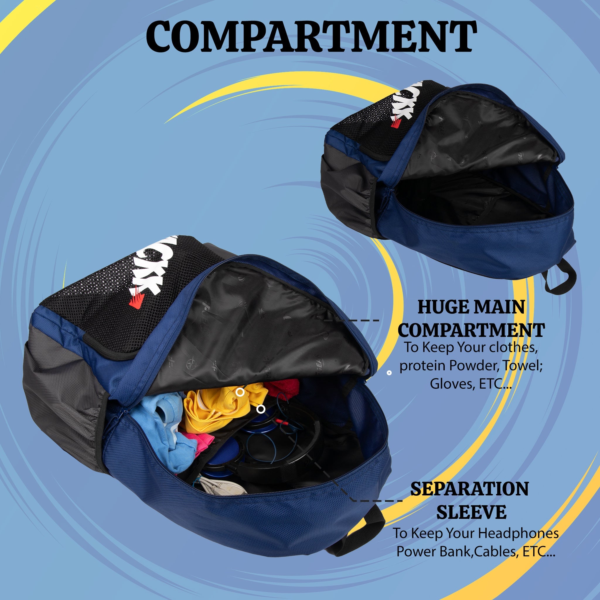 Plank Navy Black 30L Meditation Yoga Aerobics Exercise Gym Mat Carrier Bag Backpack Yoga mat Holder 1 Easy Access Pocket Shoe/Wet Compartment 1 Bottle Holder Padded Shoulder Strap for Men Women