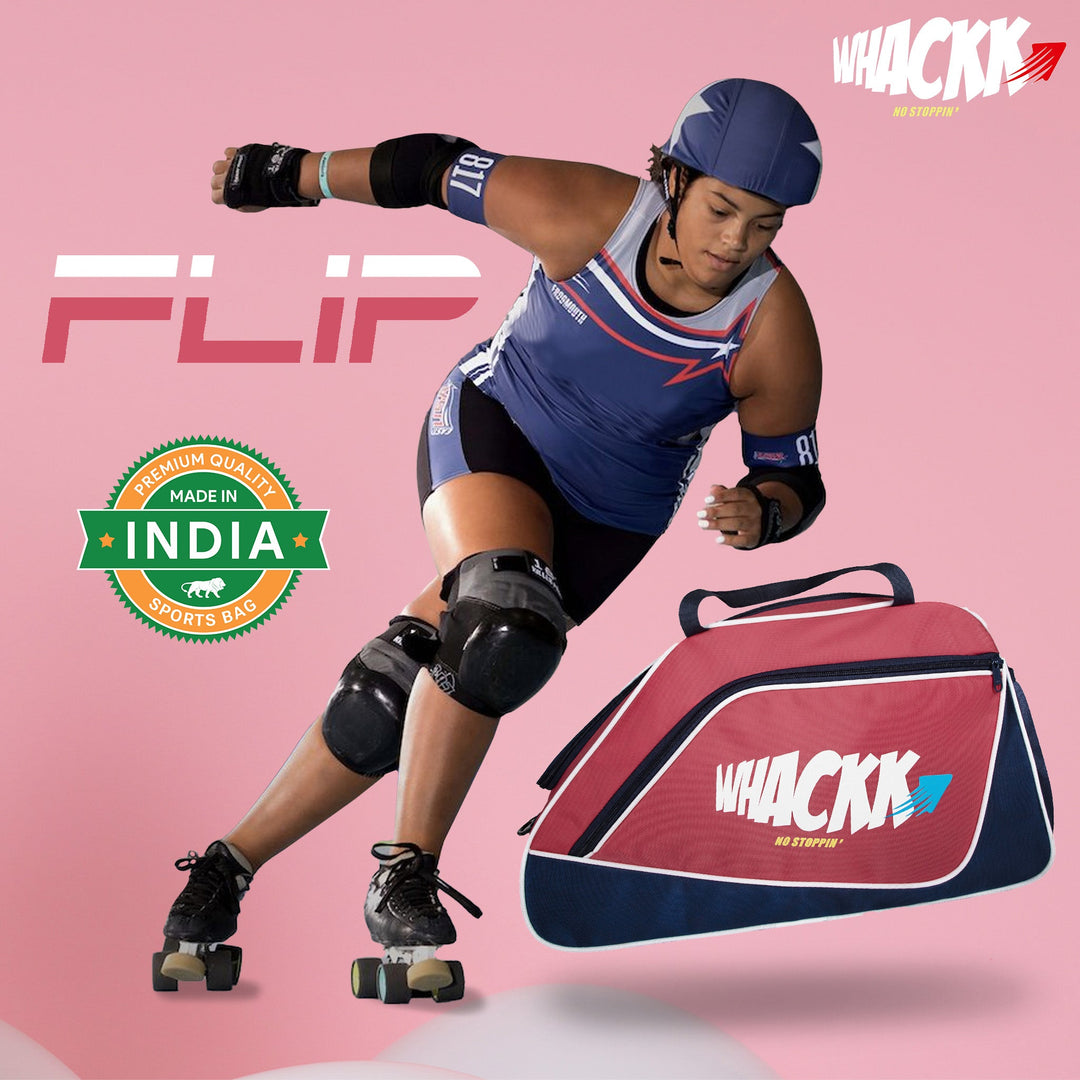 Flip Senior Pink 33L|Skating/Gym/Sports/Travel/Bag|Inline Roller Equipment Bag|Quad Ice Skates Kit|Kitbag|Easy Access Pocket|2 Bottle Holders|Compartment Fits in Helmet & Skates 11"