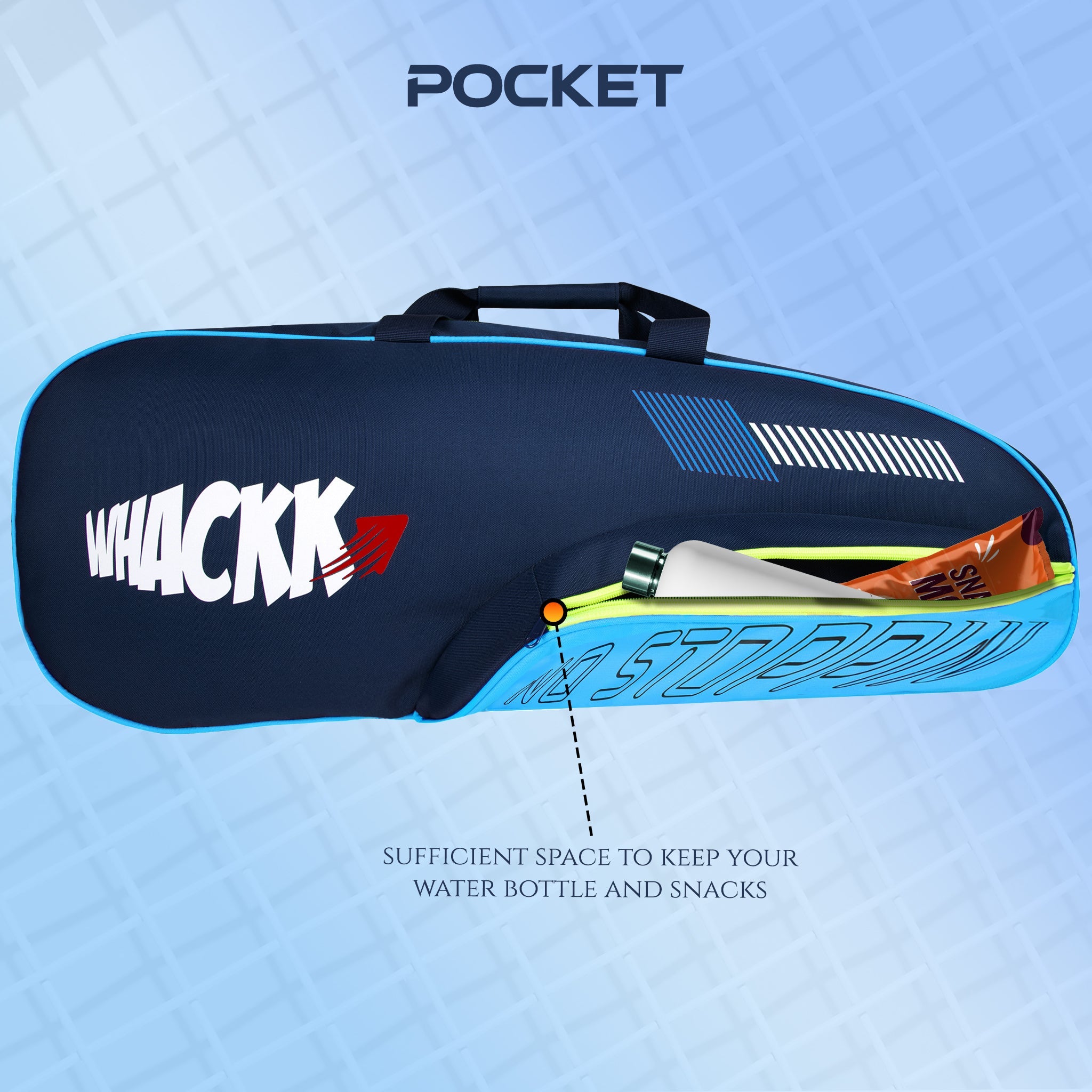 Rally Blue Navy |Unisex Lightweight Stylish Tennis Badminton Squash Shuttle Equipment Kit Cover Bag |2 Spacious Compartments|Backpack & Duffel Racket Tennis-4 Badminton-6