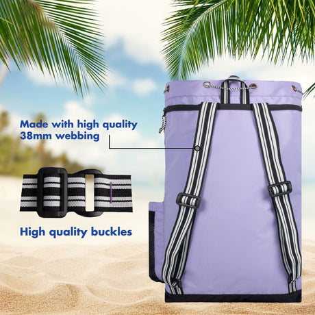 Aqua Lavender Unisex Swimming Bag |Water Sports |Dry Bags |Wet Pocket |Accessories |Beach Bag |Storage Swim Gym Gears |Drawstring Backpack |Netball Backpack | Pocket for Cap and Goggles