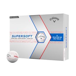 Callaway Supersoft Splatter 360 Golf Balls - White/Red