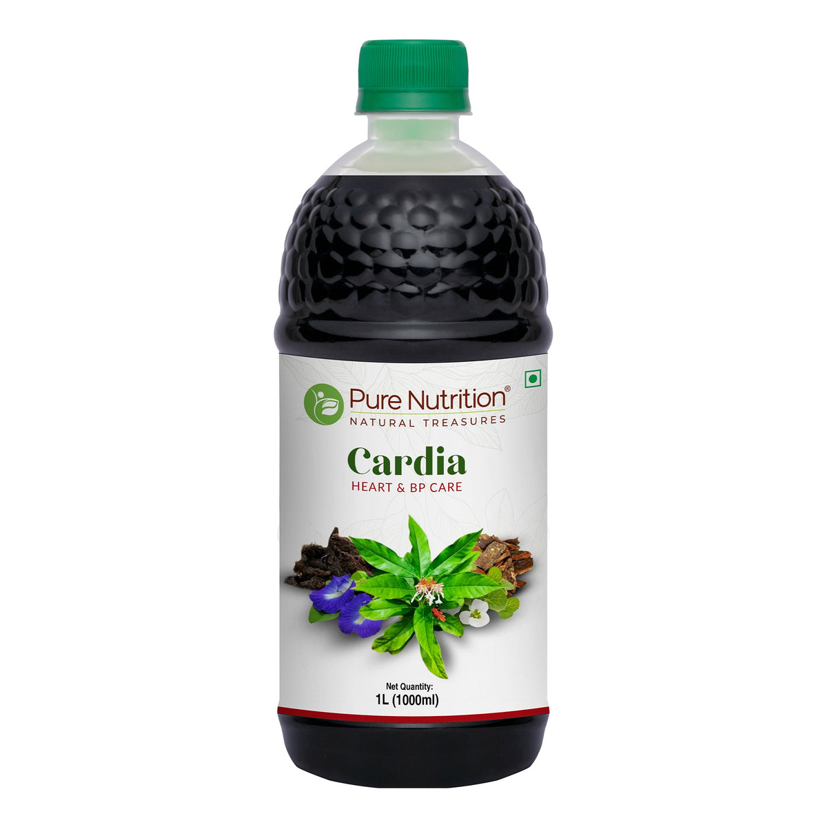 Cardia Herbal Juice  Arjuna, Brahmi, Ashwagandha & Ayurvedic Wellness Blend - Nutrition by Pure Nutrition