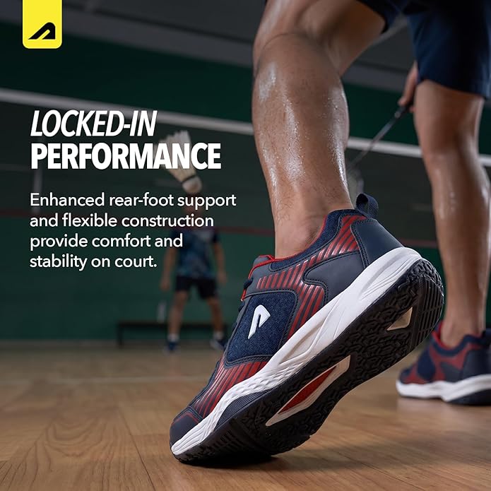 Hawkeye Badminton Shoe - Navy Red