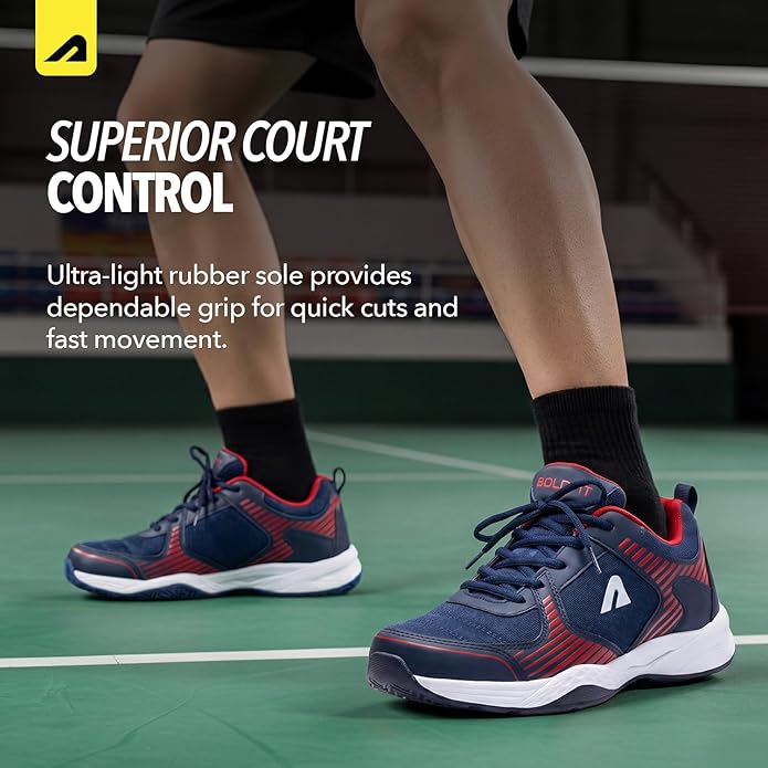 Hawkeye Badminton Shoe - Navy Red
