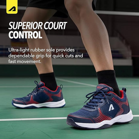 Hawkeye Badminton Shoe - Navy Red | Boldfit