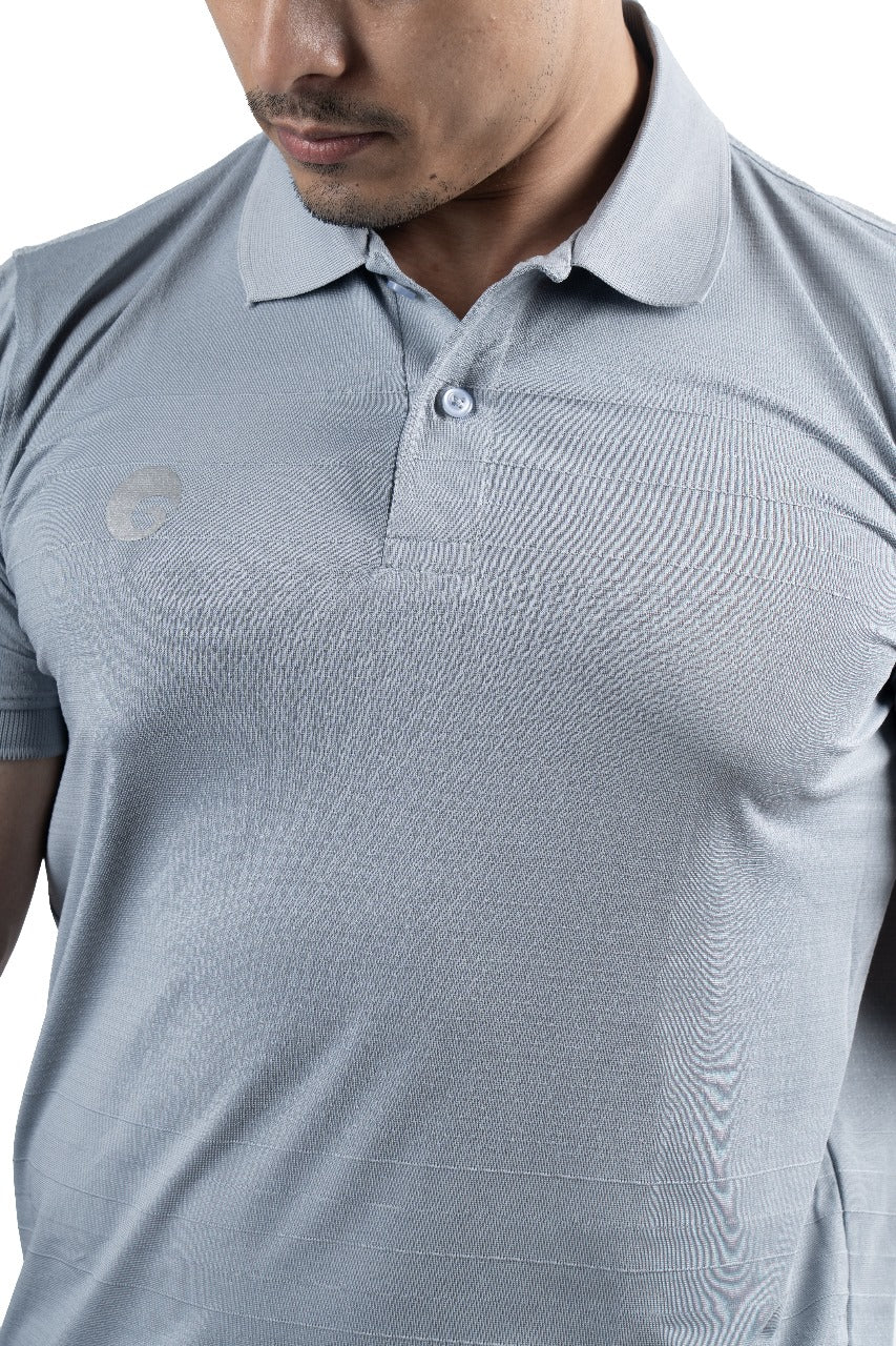 JACQUARD POLO T-SHIRT Grey