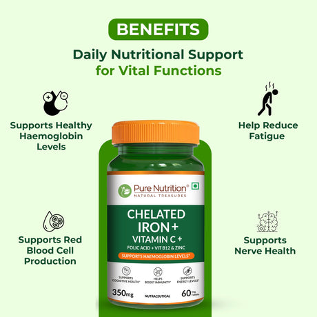 Iron with Folic Acid 60 Tablets | Supports Haemoglobin Production