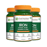 Iron with Folic Acid 60 Tablets | Supports Haemoglobin Production