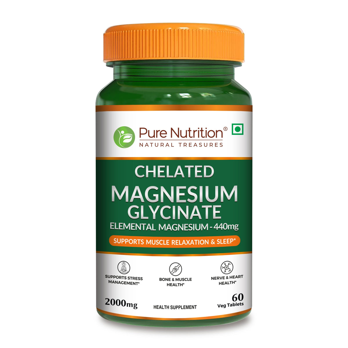 Chelated Magnesium Glycinate | Supports Relaxation, Muscle & Nerve Health - Nutrition by Pure Nutrition