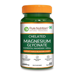 Chelated Magnesium Glycinate | Supports Relaxation, Muscle & Nerve Health - Nutrition by Pure Nutrition