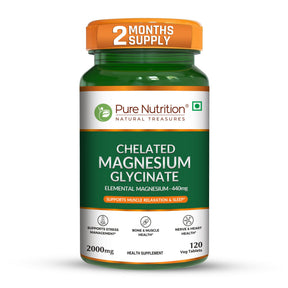 Chelated Magnesium Glycinate 2000mg Supplement | 120 Tablets