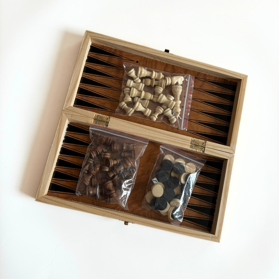 Wooden Chess Board 3-in-1 T-555