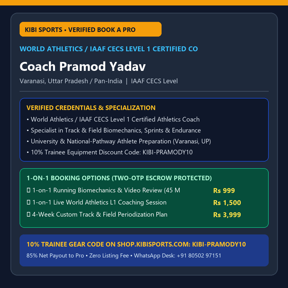 Book a Pro: Coach Pramod Yadav — World Athletics / IAAF CECS Level 1 Certified Athletics Coach