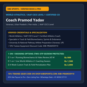 Book a Pro: Coach Pramod Yadav — World Athletics / IAAF CECS Level 1 Certified Athletics Coach