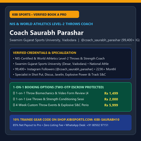 Book a Pro: Coach Saurabh Parashar (@coach_saurabh_parashar 99.4K IG) — 1-on-1 Athletics, Throw Events & S&C Coaching