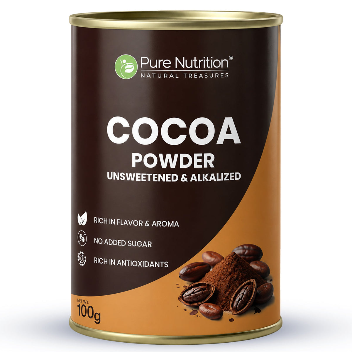 Cocoa Powder 100g | Unsweetened & Alkalized | No Added Sugar | Rich Cocoa Flavor - Nutrition by Pure Nutrition
