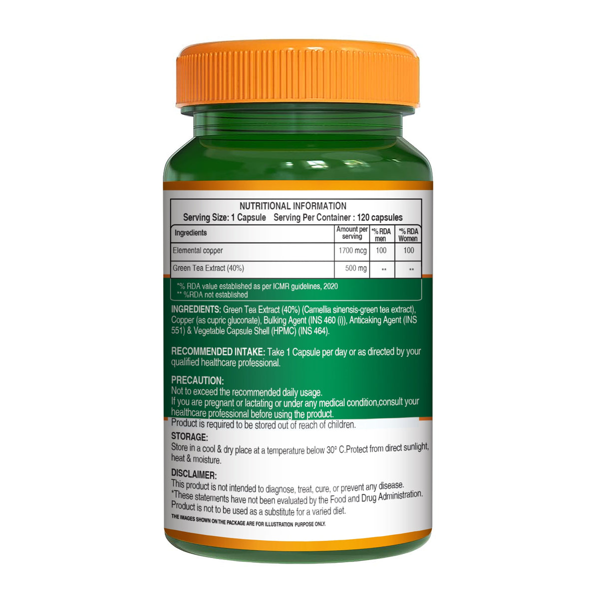 Copper Gluconate Capsules 120 Count  Immunity, Iron & Antioxidant Support
