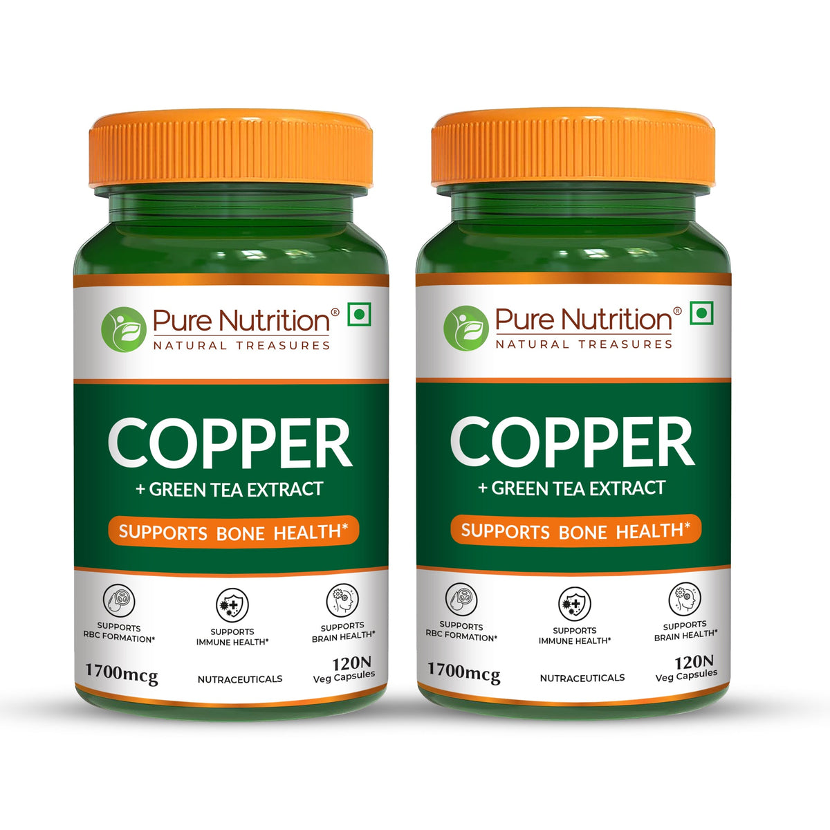 Copper Gluconate Capsules 120 Count  Immunity, Iron & Antioxidant Support