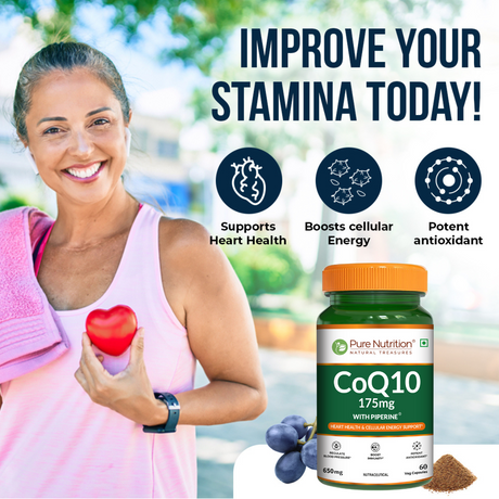 Coenzyme Q10 175mg  Supports Cellular Energy & Heart Health | 60 Capsules